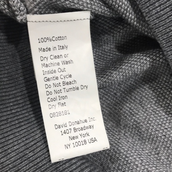 David Donahue Cotton Oxford Knit Raglan Sweater - Picture 6 of 7